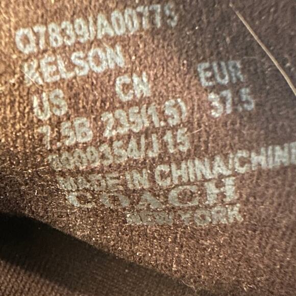 Authentic Coach Size 7.5 Brown Kelson Suede Flawed Sneakers Signature Logo - Picture 5 of 6